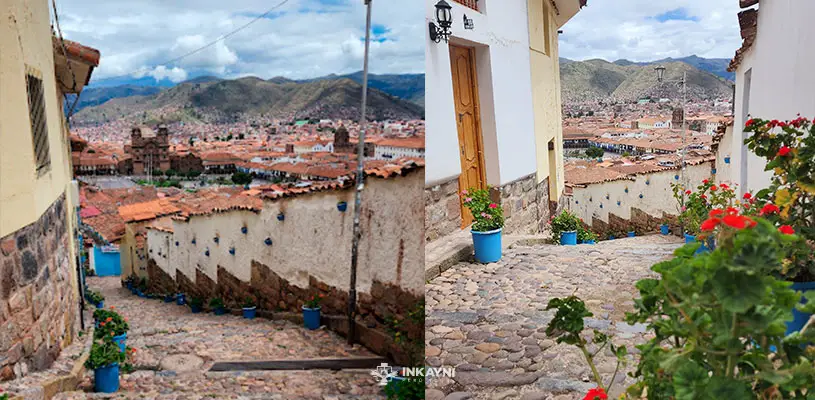 La calle resbalosa es la clle que te hará llegar pronto al mirador San Cristobal en Cusco.