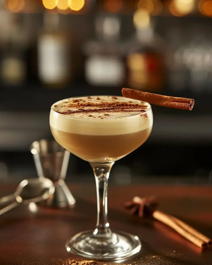 Carob cocktail served with a touch of cinnamon.