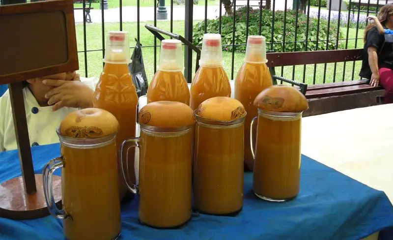 Chicha de jora at a street trade stall.