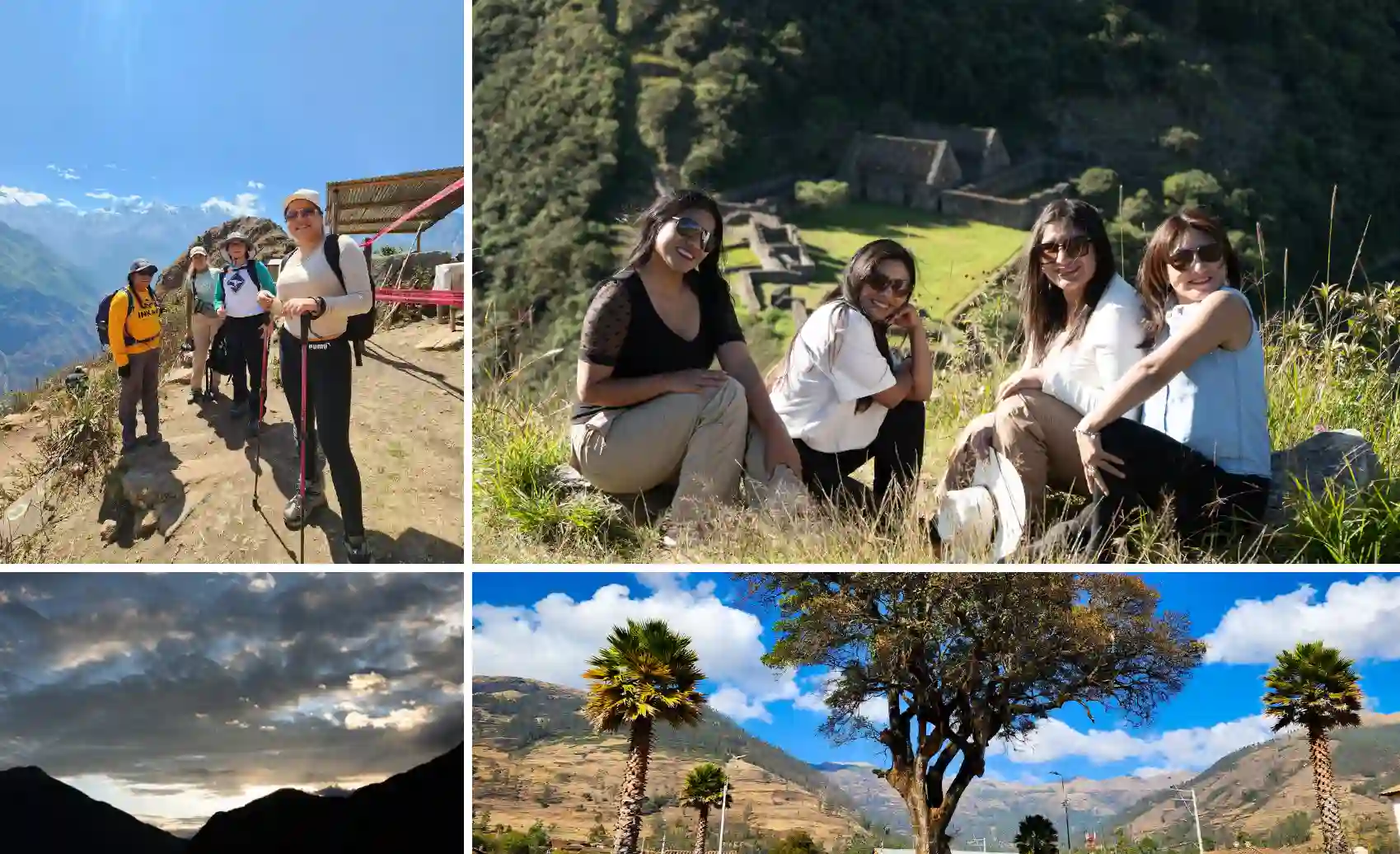 Group of hikers walking along mountain trails during the Choquequirao Trek 4 days with green valleys and Andean scenery near Cusco