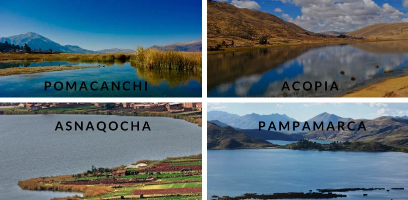 The four lakes near Q’eswachaka Inca bridge