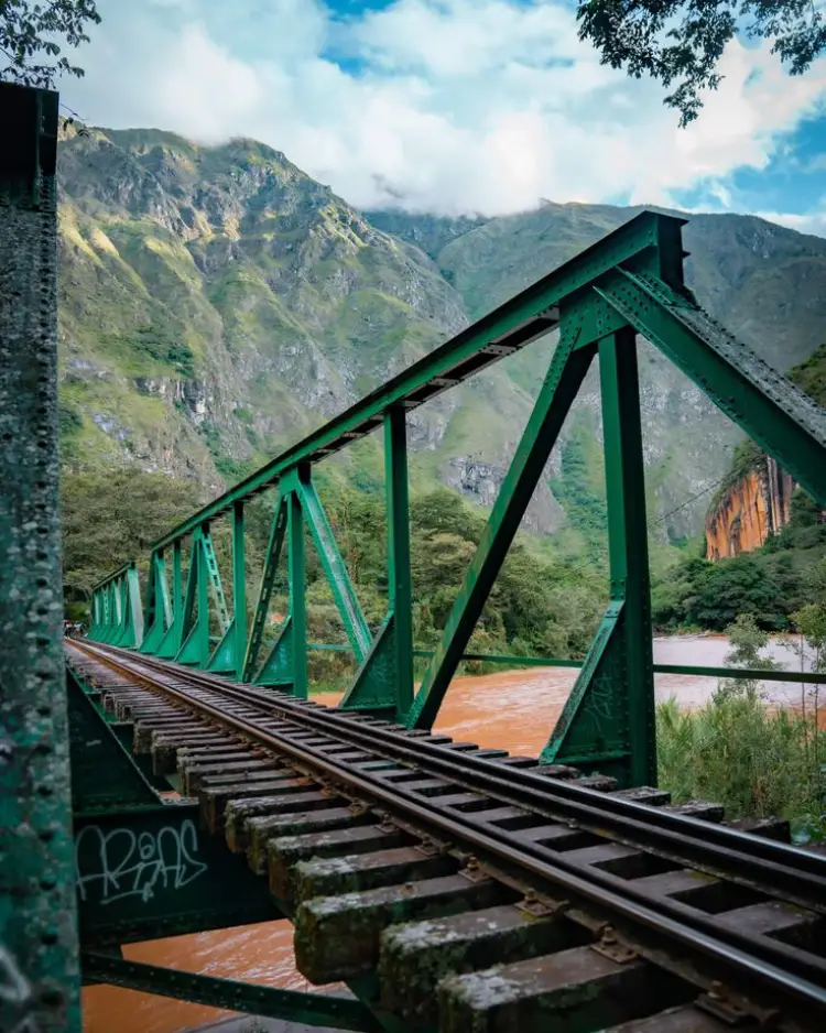 bridge train tracks urubamba river