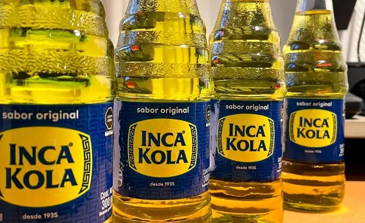 Inca Kola in glass bottle.