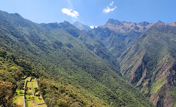 Remote mountain landscapes on the Choquequirao route in the Apurimac Canyon