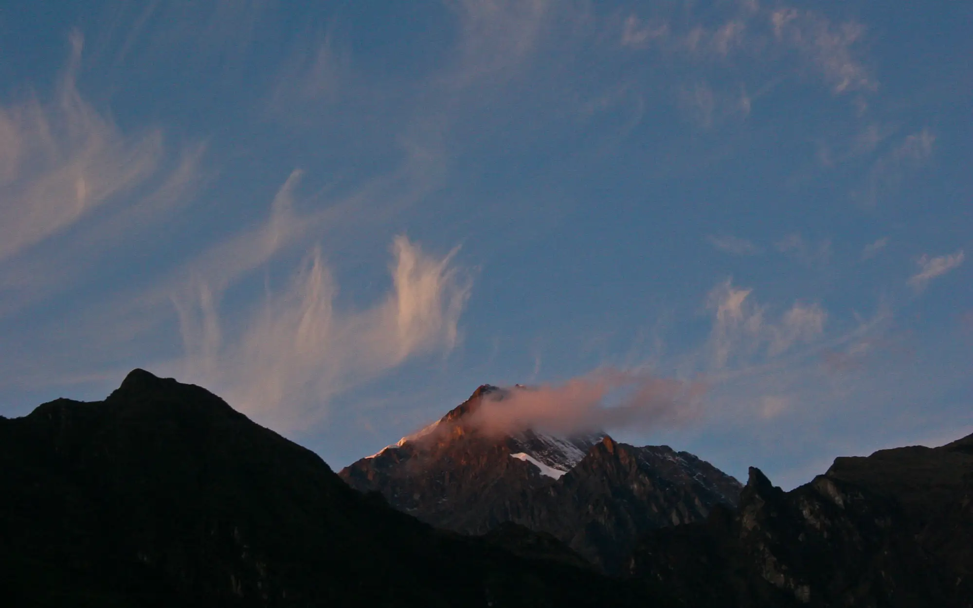 Distant mountain along the road to Choquequirao showing the remote conservation landscape