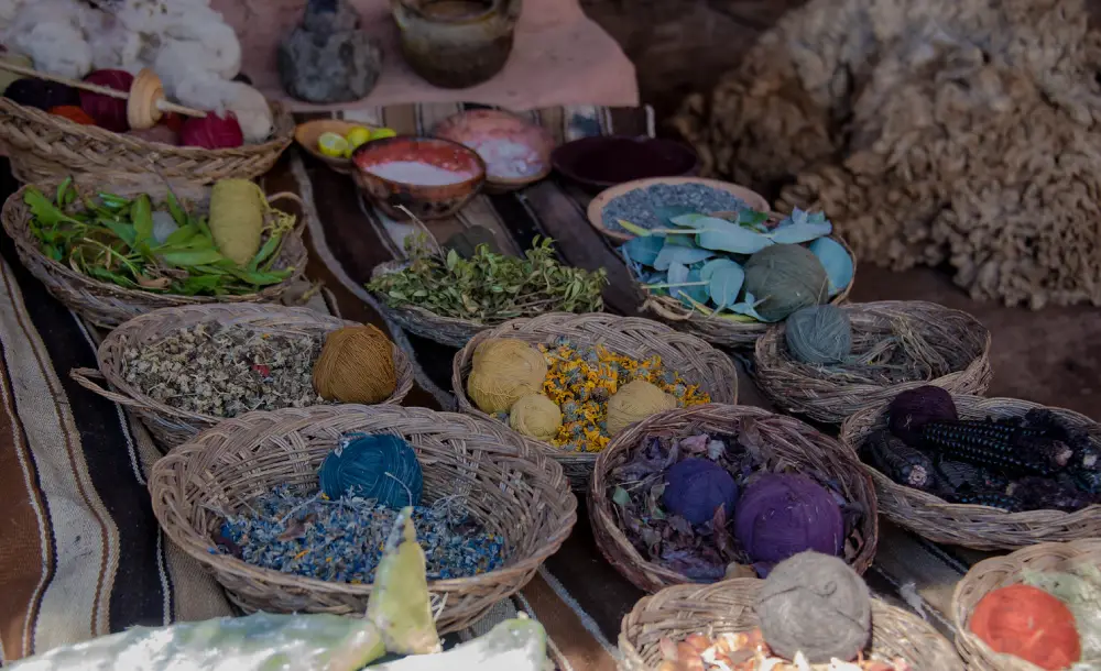 Especies naturales para el teñido de telas en Chinchero Centro de Interpretación Textil Chinchero