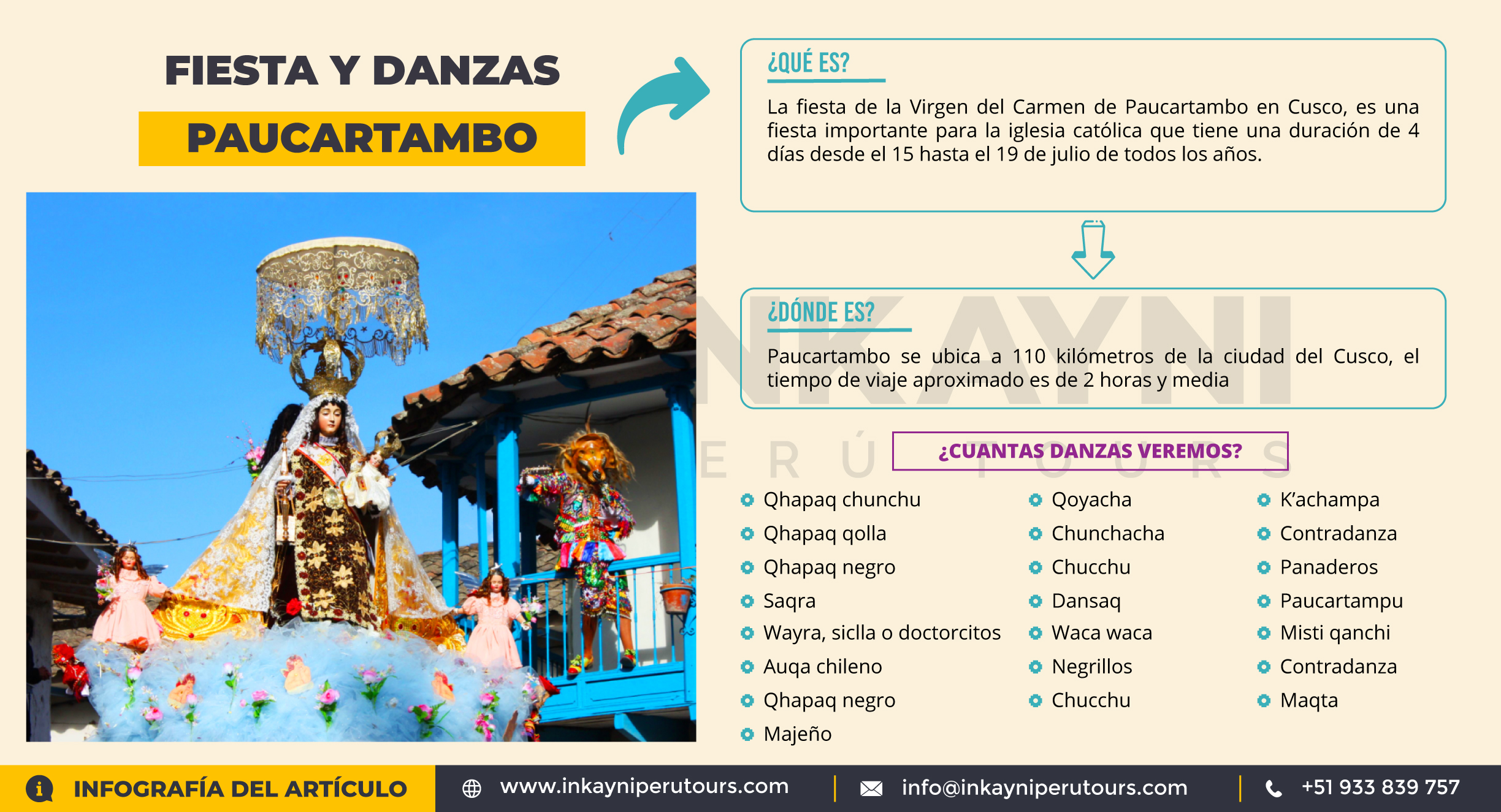 Infografía Inkayni| Danzas de Paucartambo: Explora la magia y tradición de la cultura peruana en Cusco.