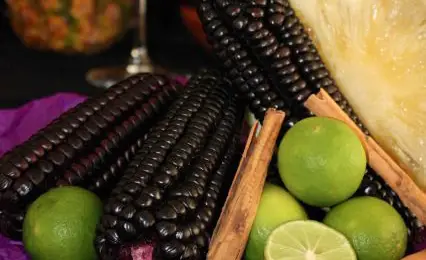 Purple corn flour is used in other dishes and also for its nutritional properties and natural color.