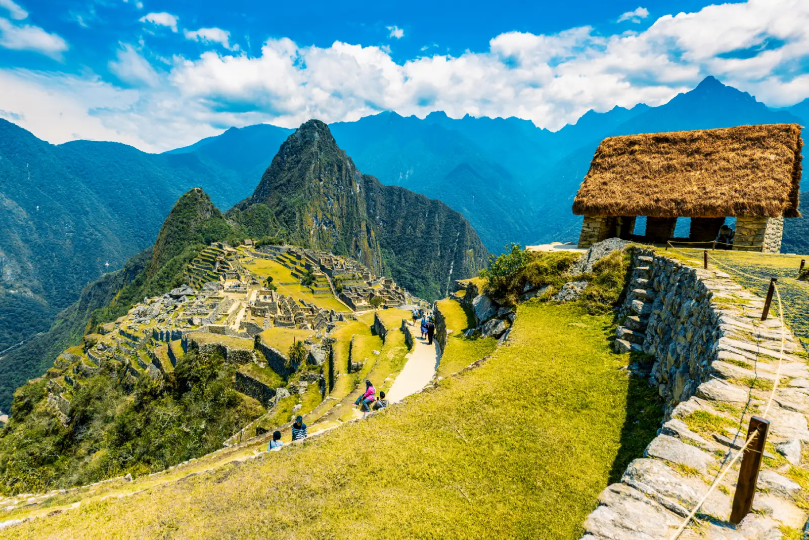 Panoramic view of Machu Picchu, the final destination reached after completing the Salkantay Trek.