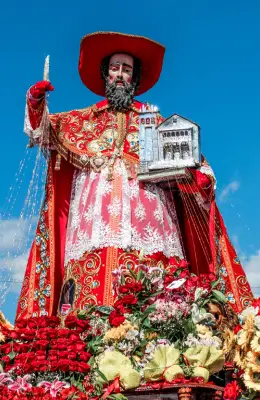 San Jeronimo, in the middle of a procession