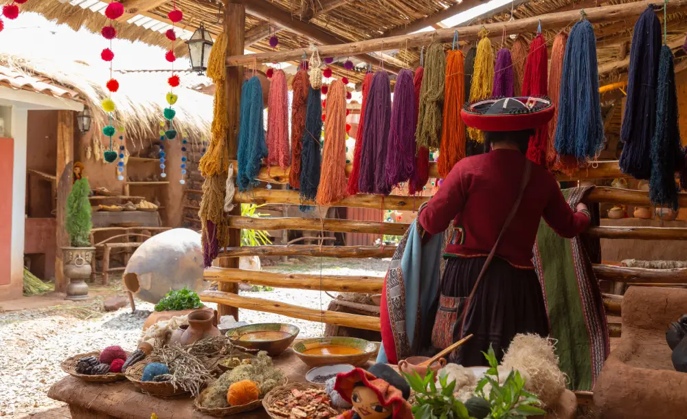 visit Chinchero Cusco Peru colors textile natural dyes weaver culture memory chinchero weaving cooperative