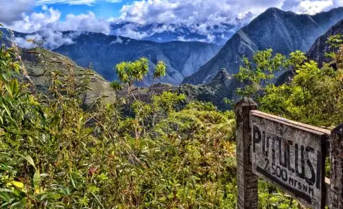 Start of the Putucusi mountain in Machu Picchu