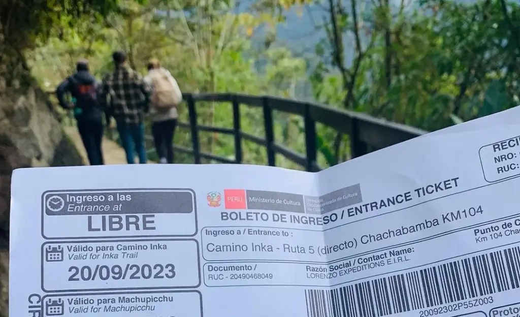 Ticket de ingreso a Machu Picchu que se necesita junto al ticket de bus el día de la visita.