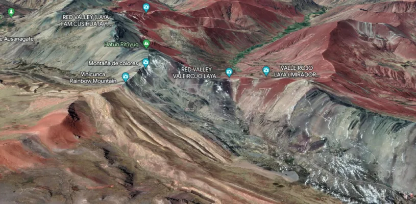 Rainbow Mountain google maps