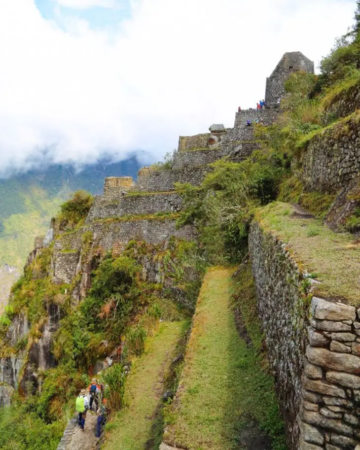 Views of Machu Picchu hiking up Huayna Picchu Mountain.