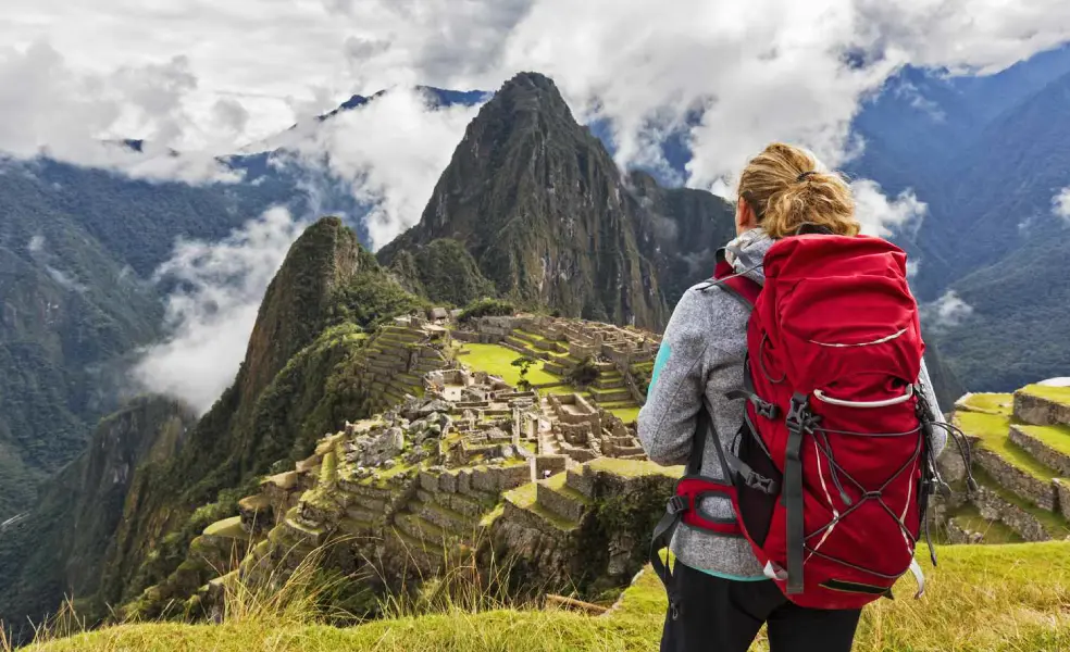 Tourist with the best Backpack for Machu Picchu