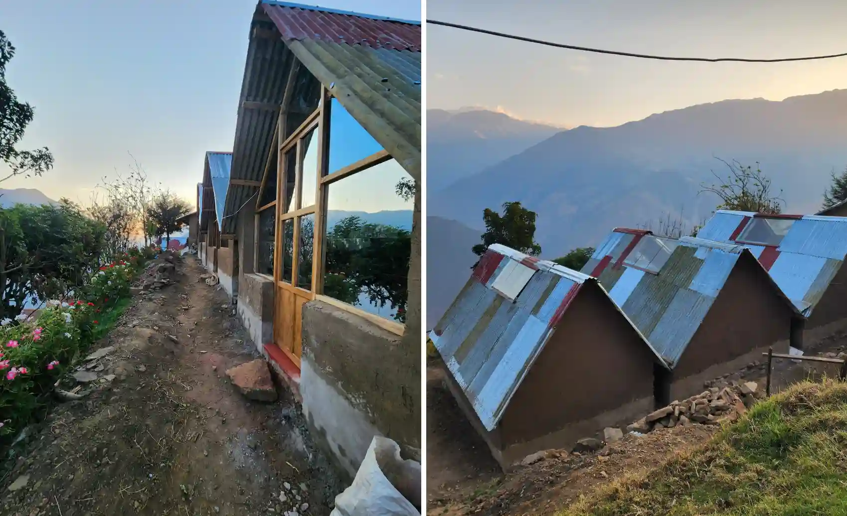 cabañas o casas de descanso en marampata durante el choquequirao trek.