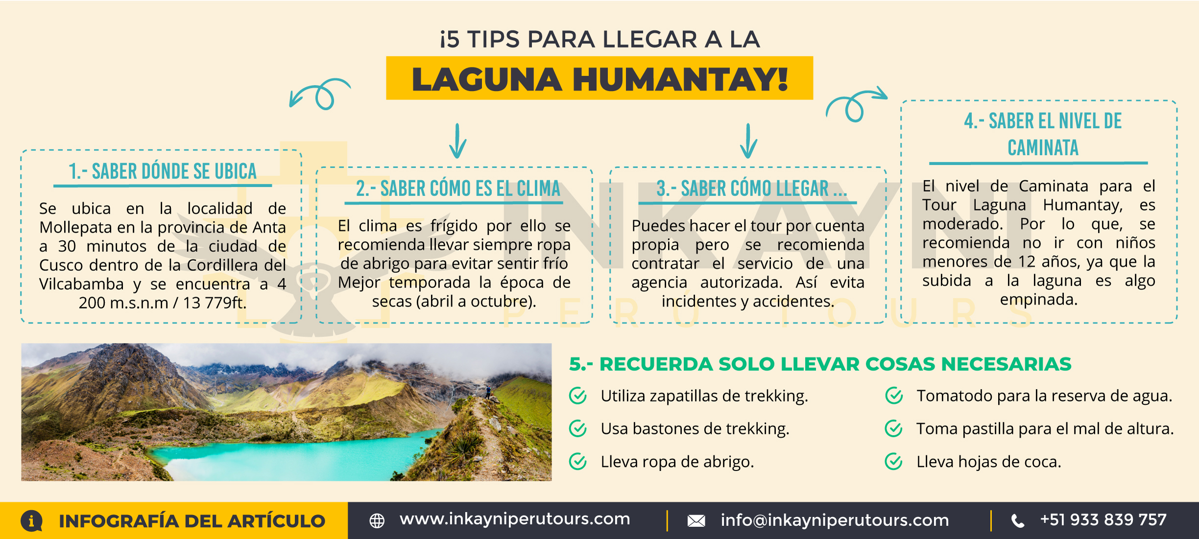 INFOGRAFÍA | 5 TIPS PARA LLEGAR A HUMANTAY/ @Inkayniperutours