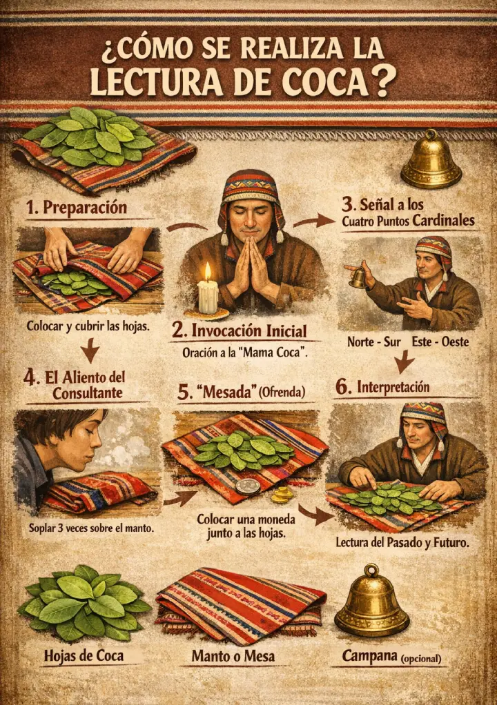 Infografía de la hoja de coca, pasos