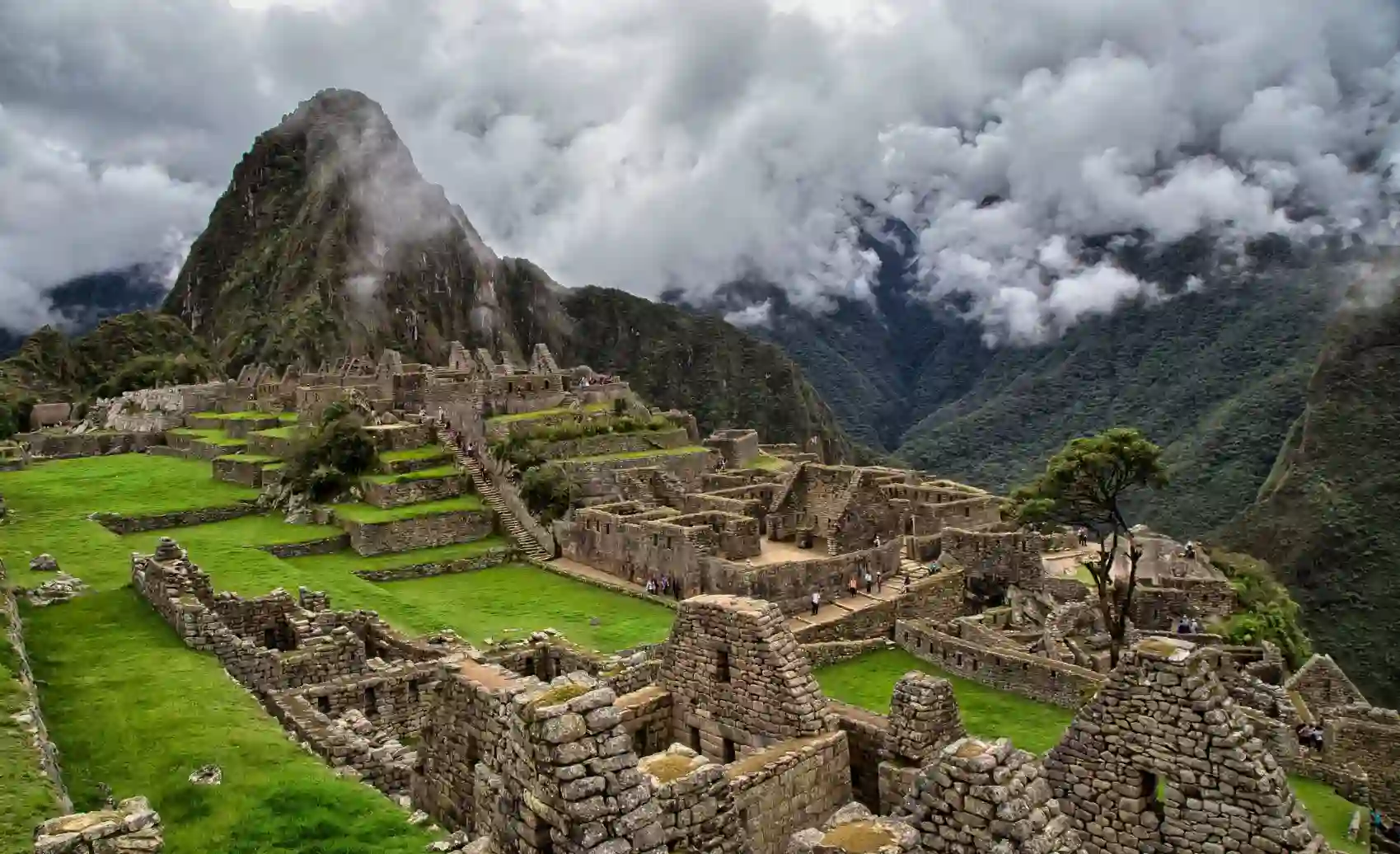 vista panorámica de la planta baja de machu picchu.