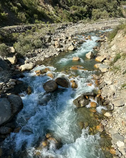 River with stones along the Choquequirao trekking route