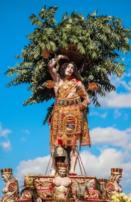 San Sebastian, in the middle of a procession