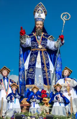 San Blas, in the middle of a procession