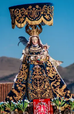 Virgen de Belen, in the middle of a procession
