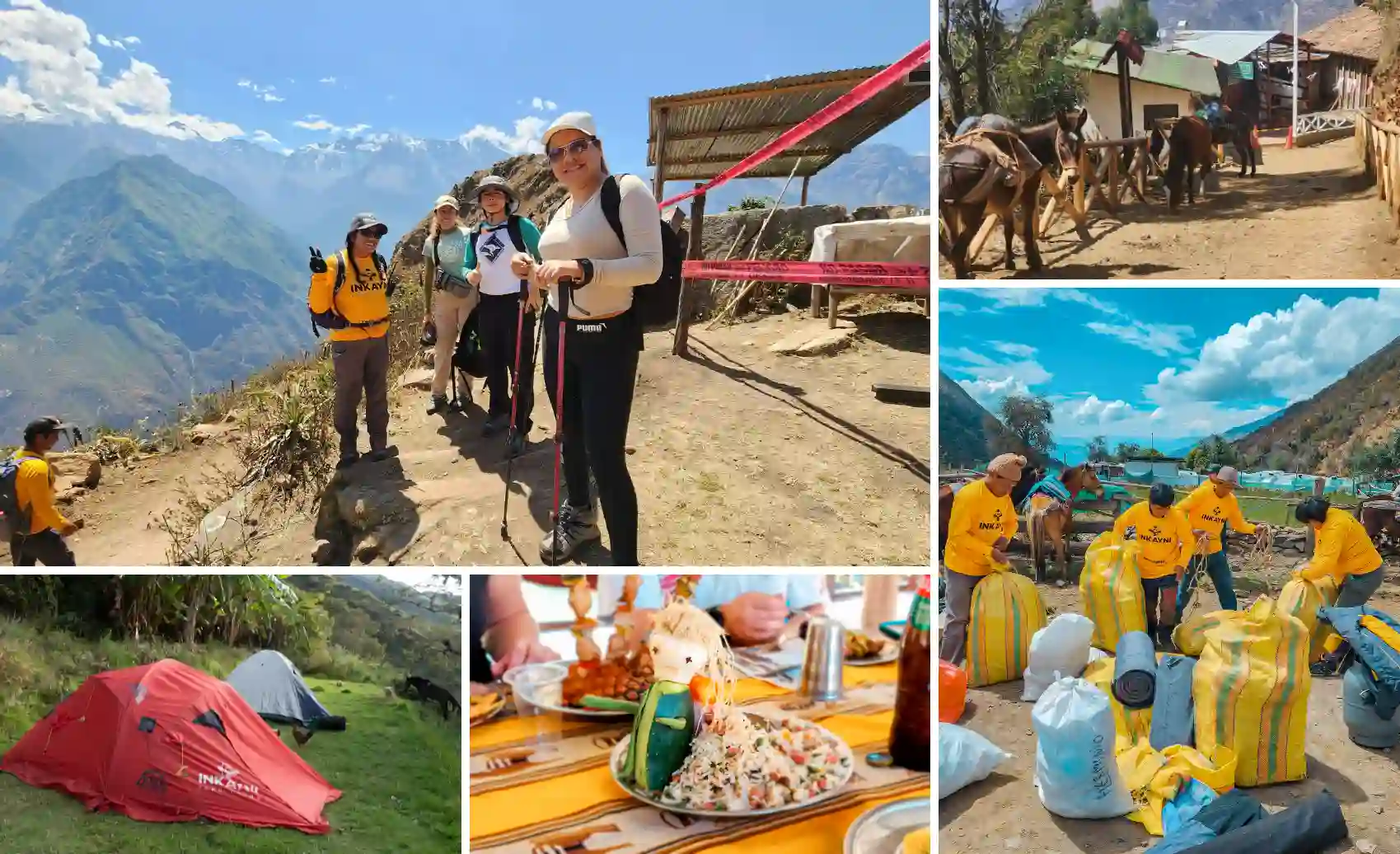 Guided trekking services for the Choquequirao trek to Machu Picchu including meals, camps and mule support