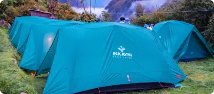 Camping tents used during the Inca Trail trek
